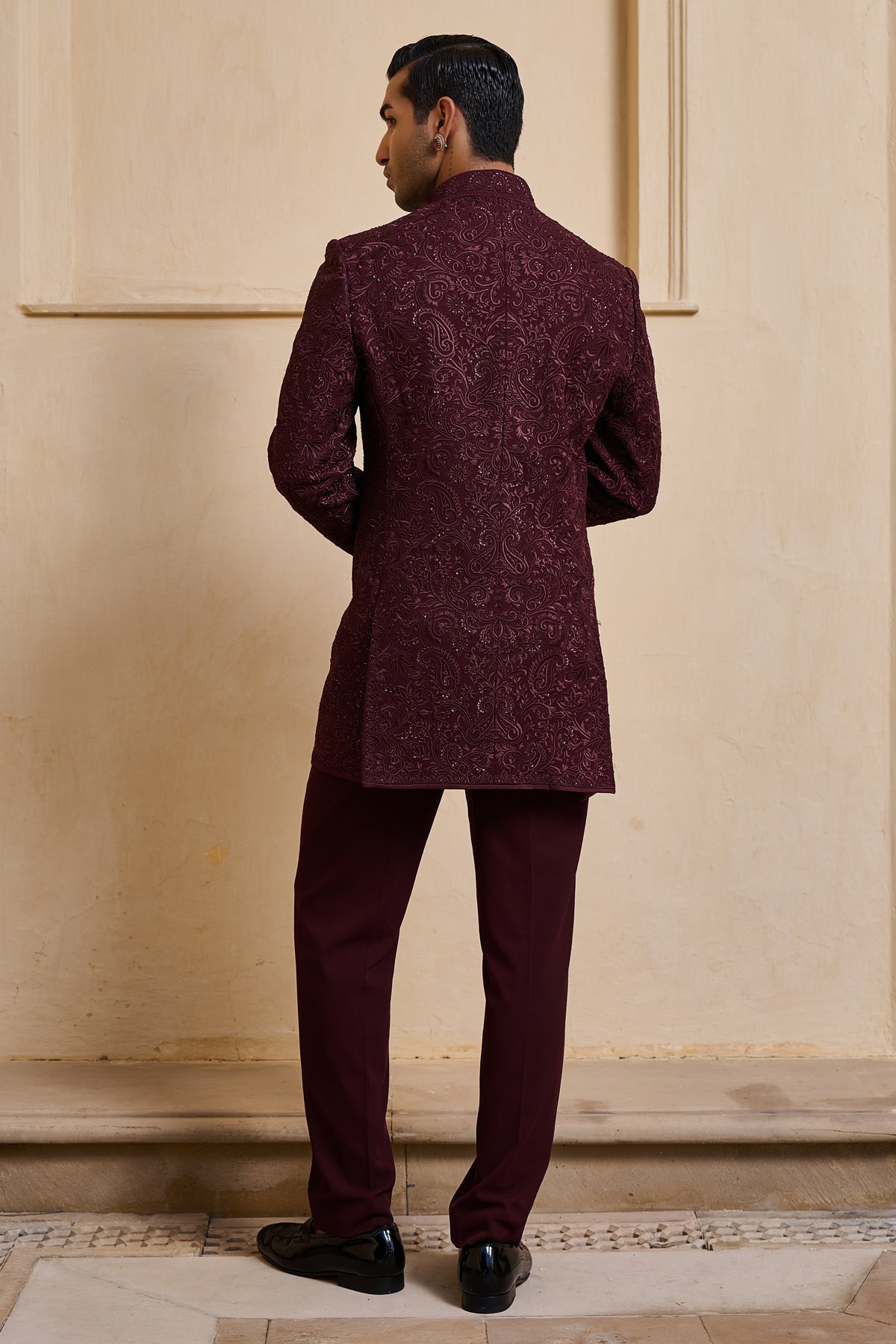 Tonal Embroidered Bandhgala Set