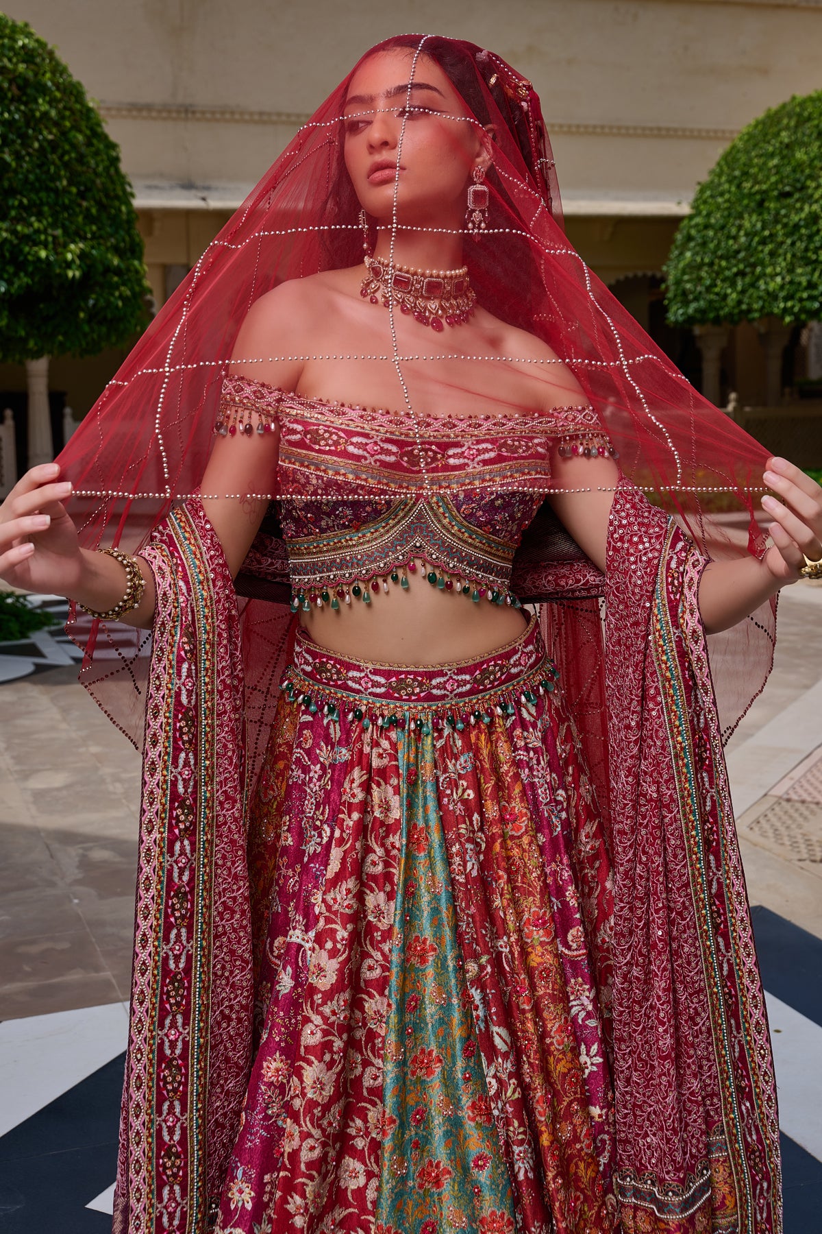 Kashida Embroidered Lehenga