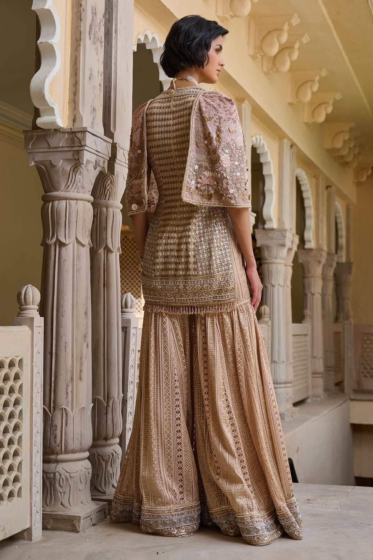 Sequin Embroidered Kurti-Sharara Set