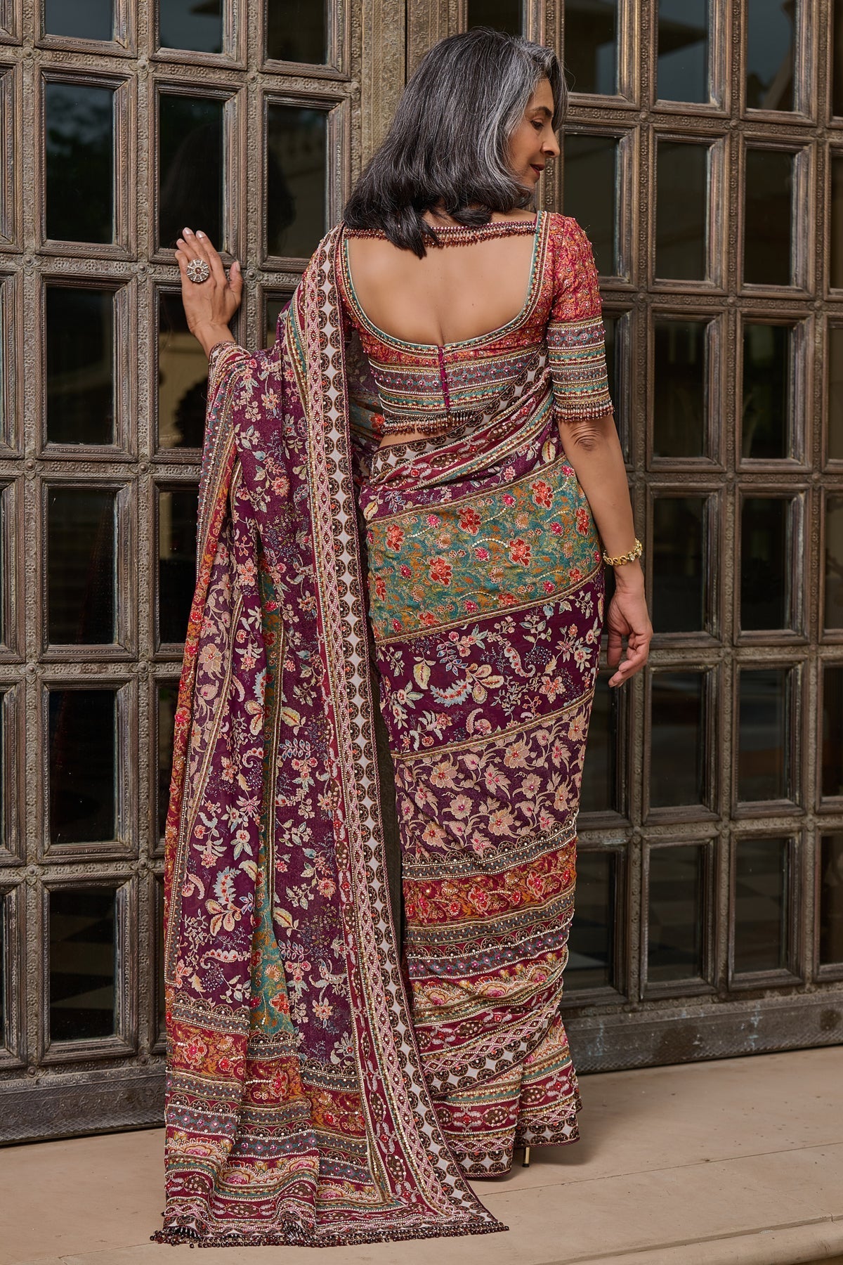 Quintessence Kashida Embroidered Saree