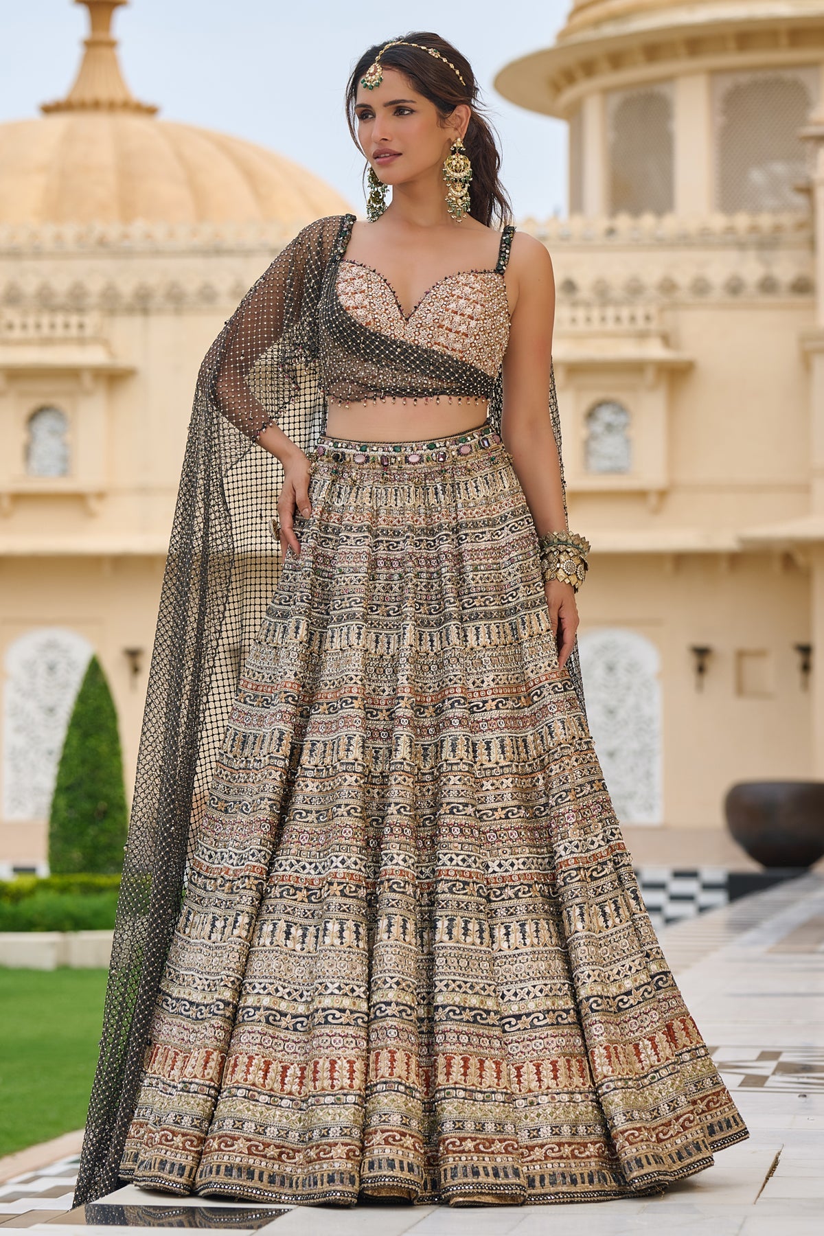 Kashida Embroidered Lehenga