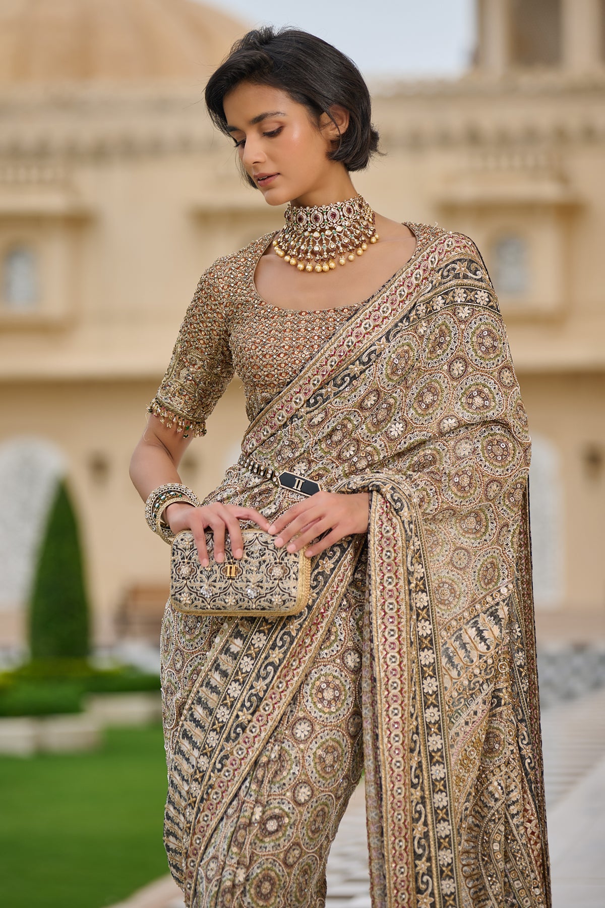 Kashida Embroidered Saree