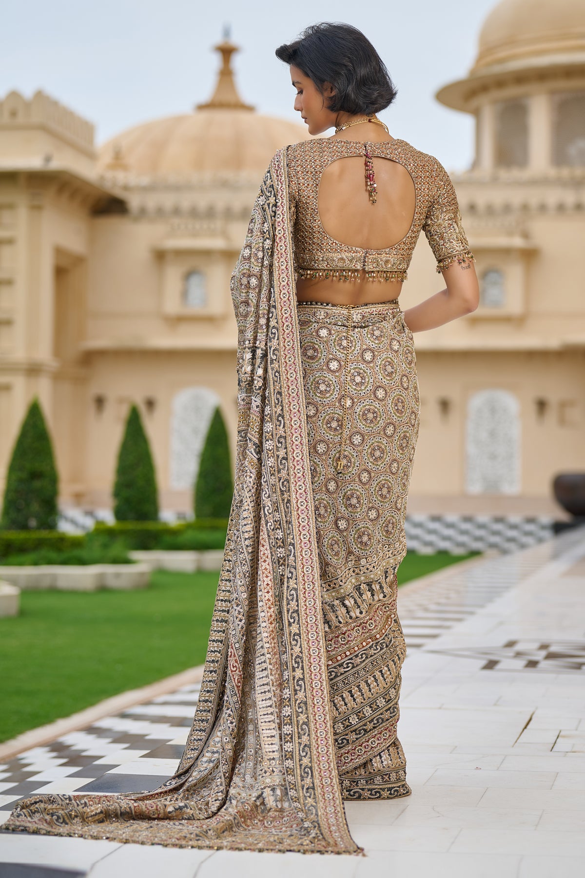 Kashida Embroidered Saree