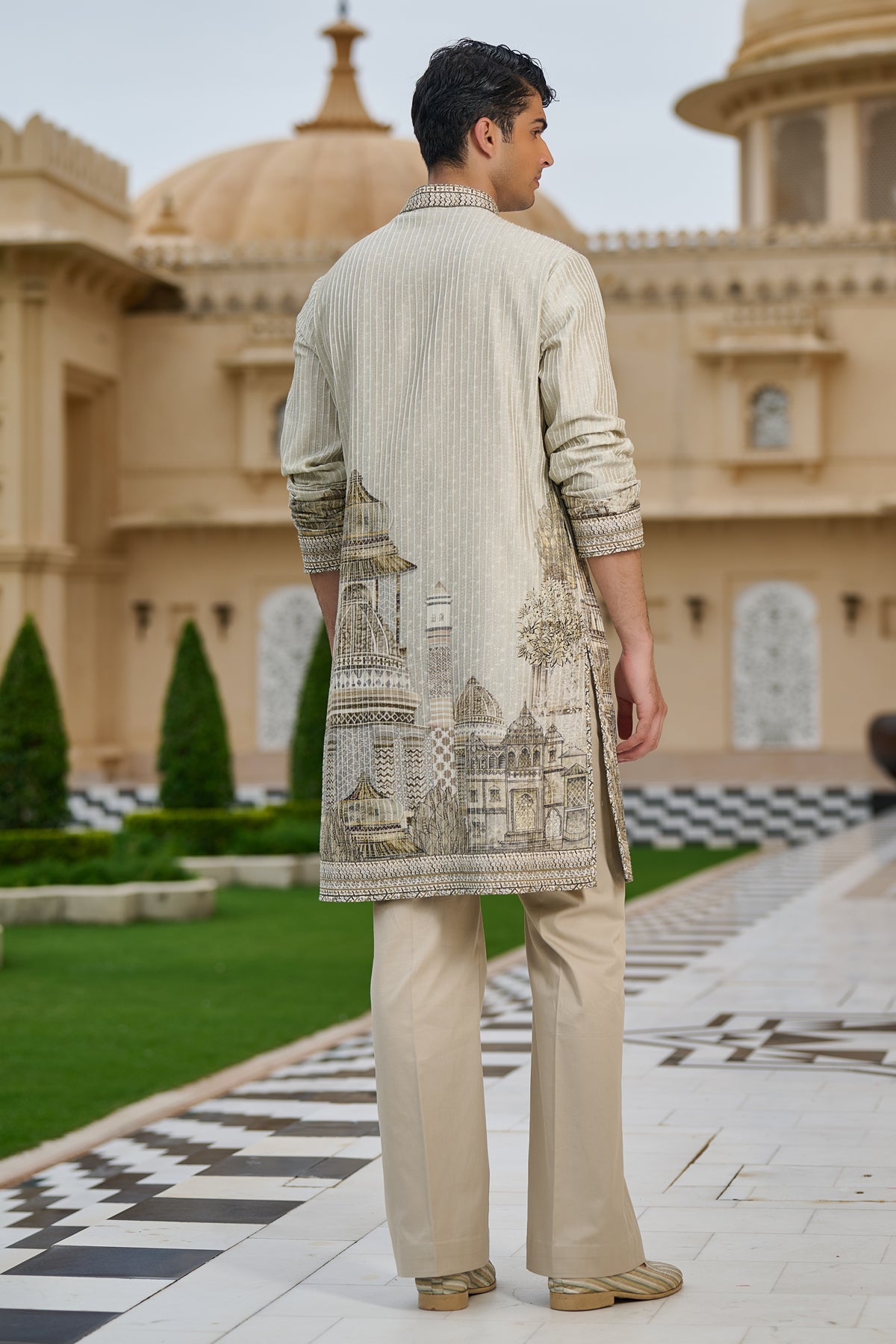 Textured Pichwai Printed Kurta Set
