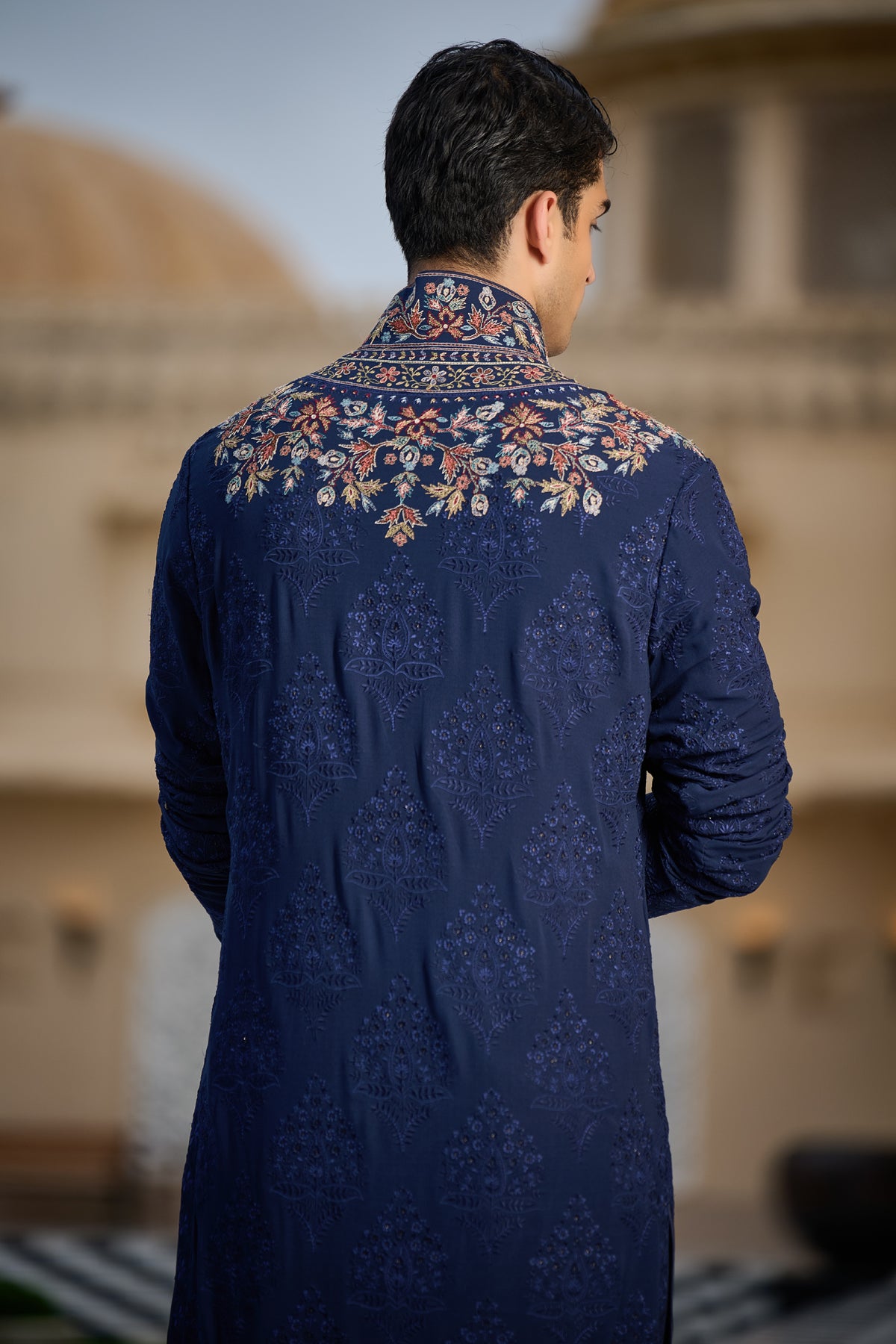Embroidered Kurta and Dhoti Set