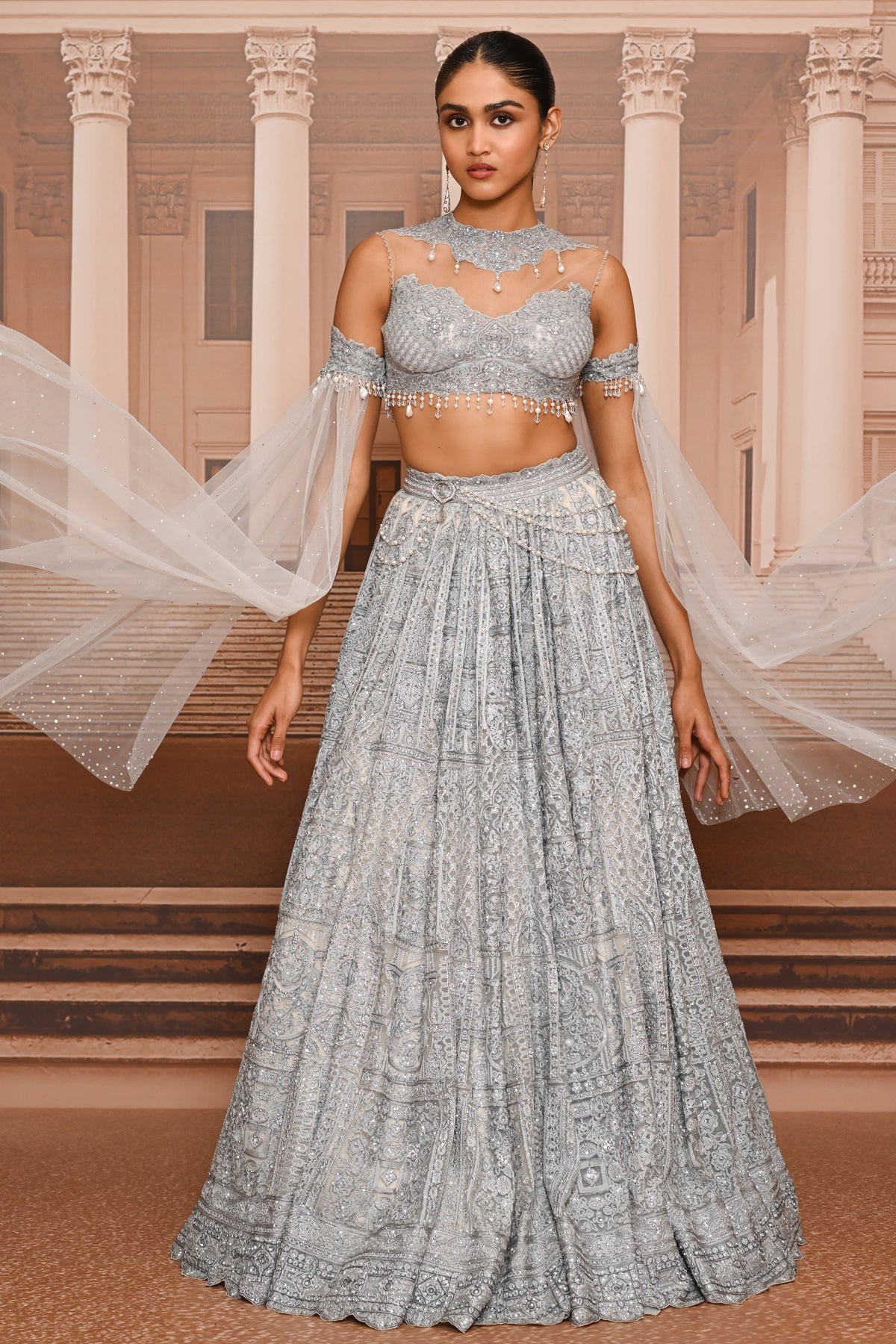 Ever Bloom Pearl Embroidered Lehenga