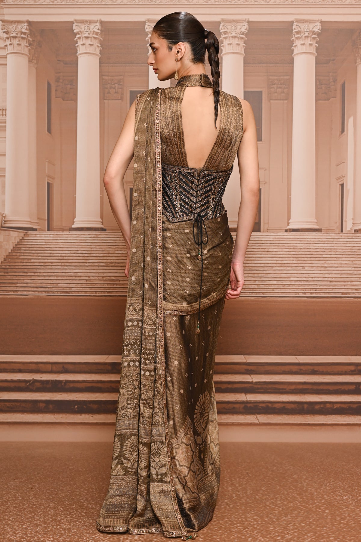 EOSS 26 Ever Bloom Draped Concept Saree And Corset