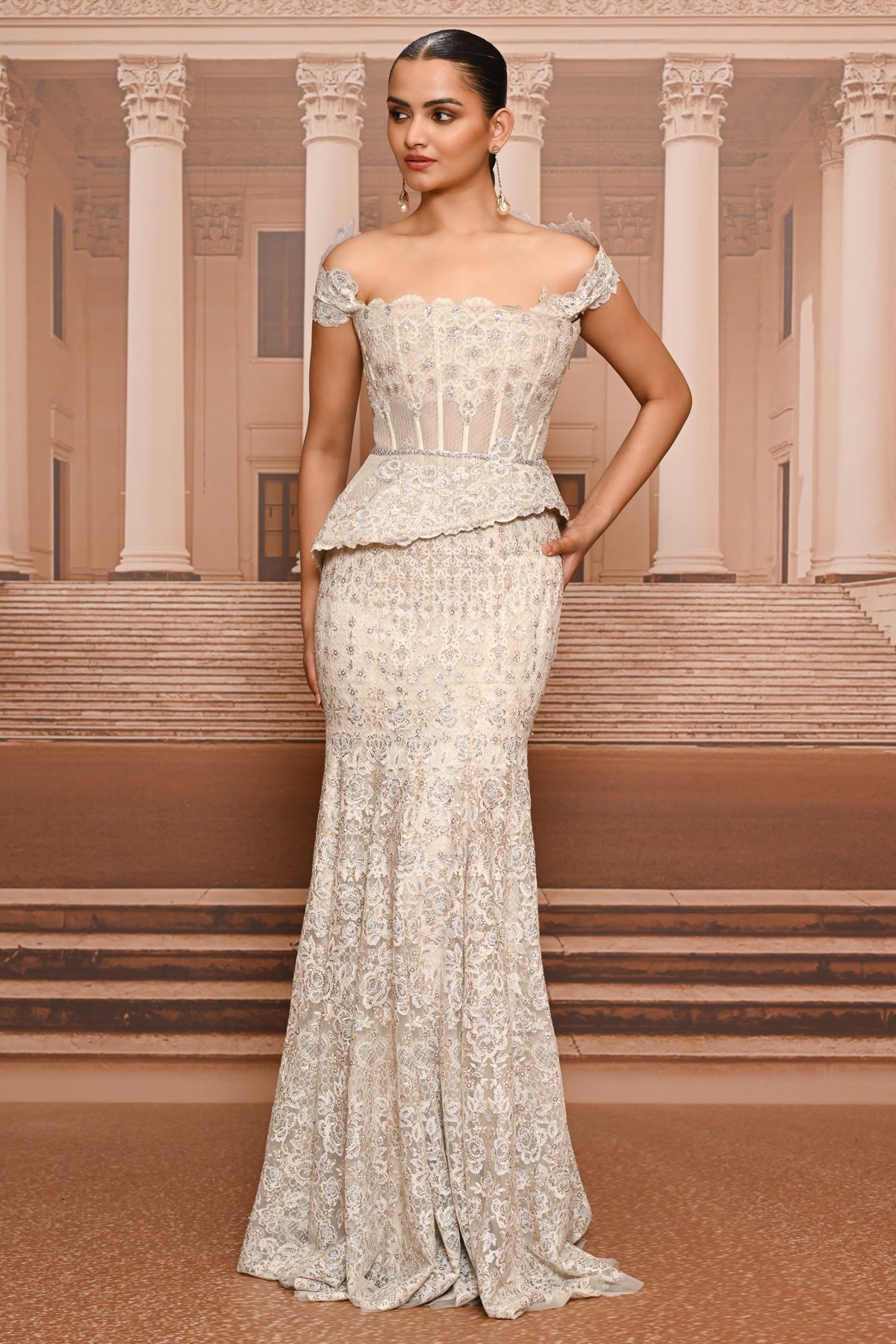 Ever Bloom Lace Embroidered Lehenga Saree