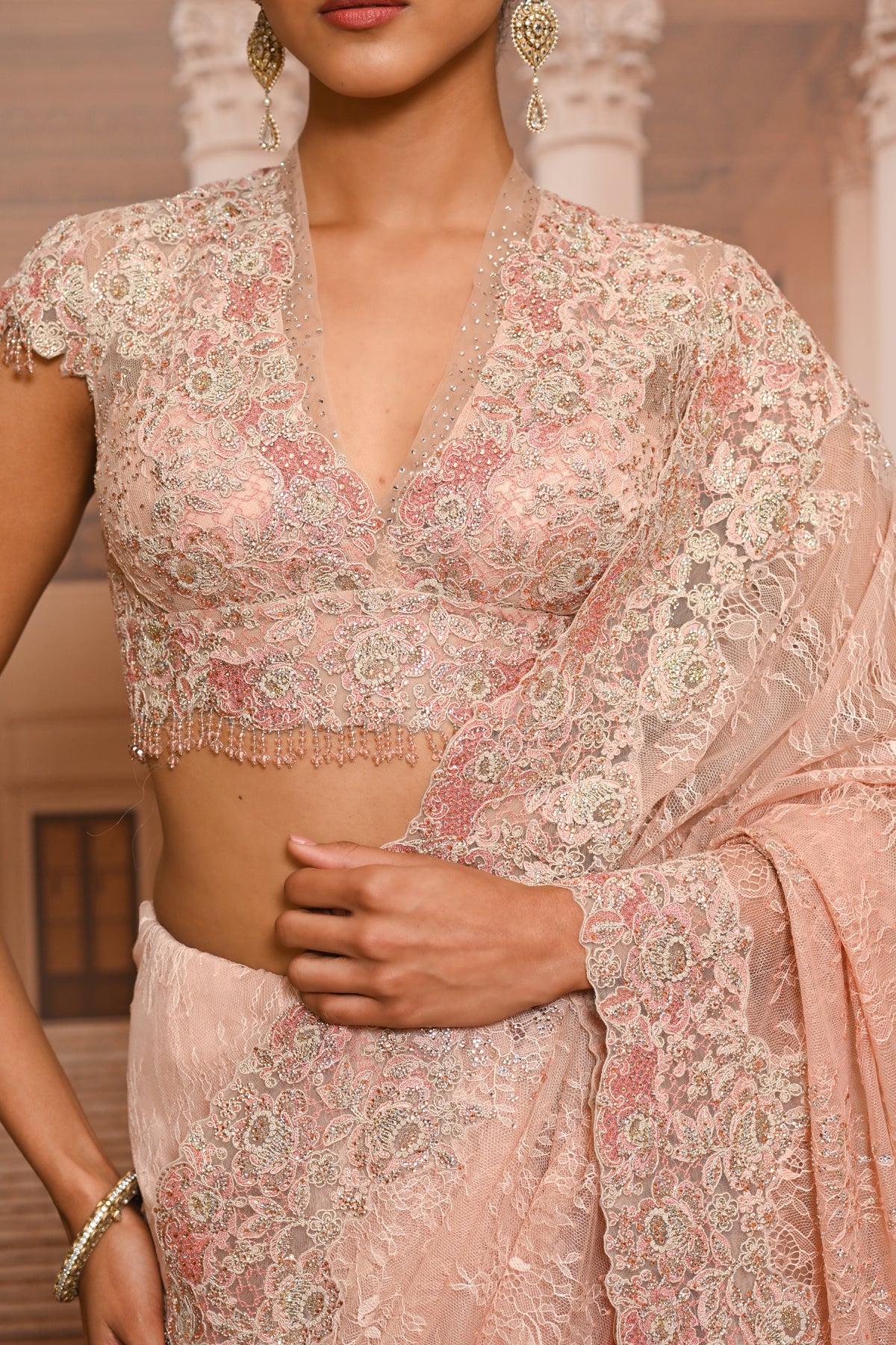 Ever Bloom Lace Embroidered Saree