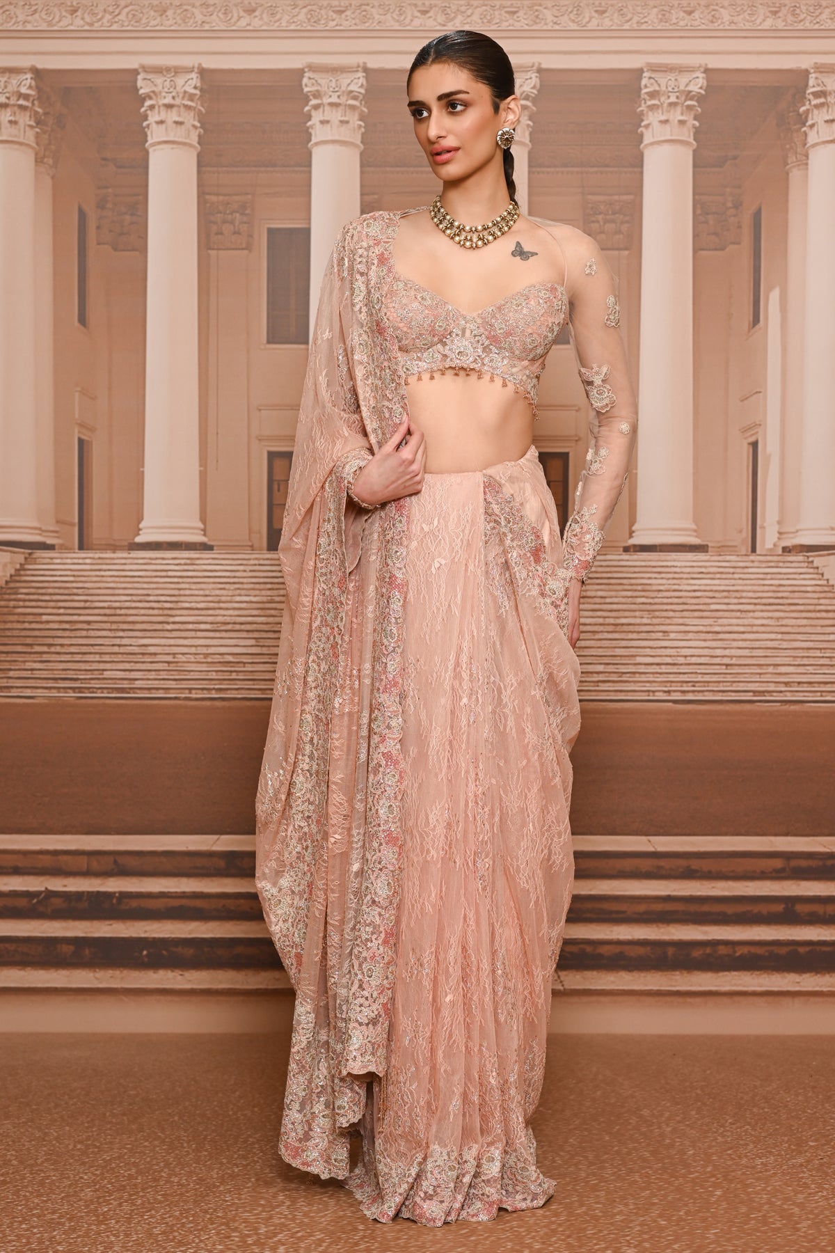 Ever Bloom Lace Embroidered Saree