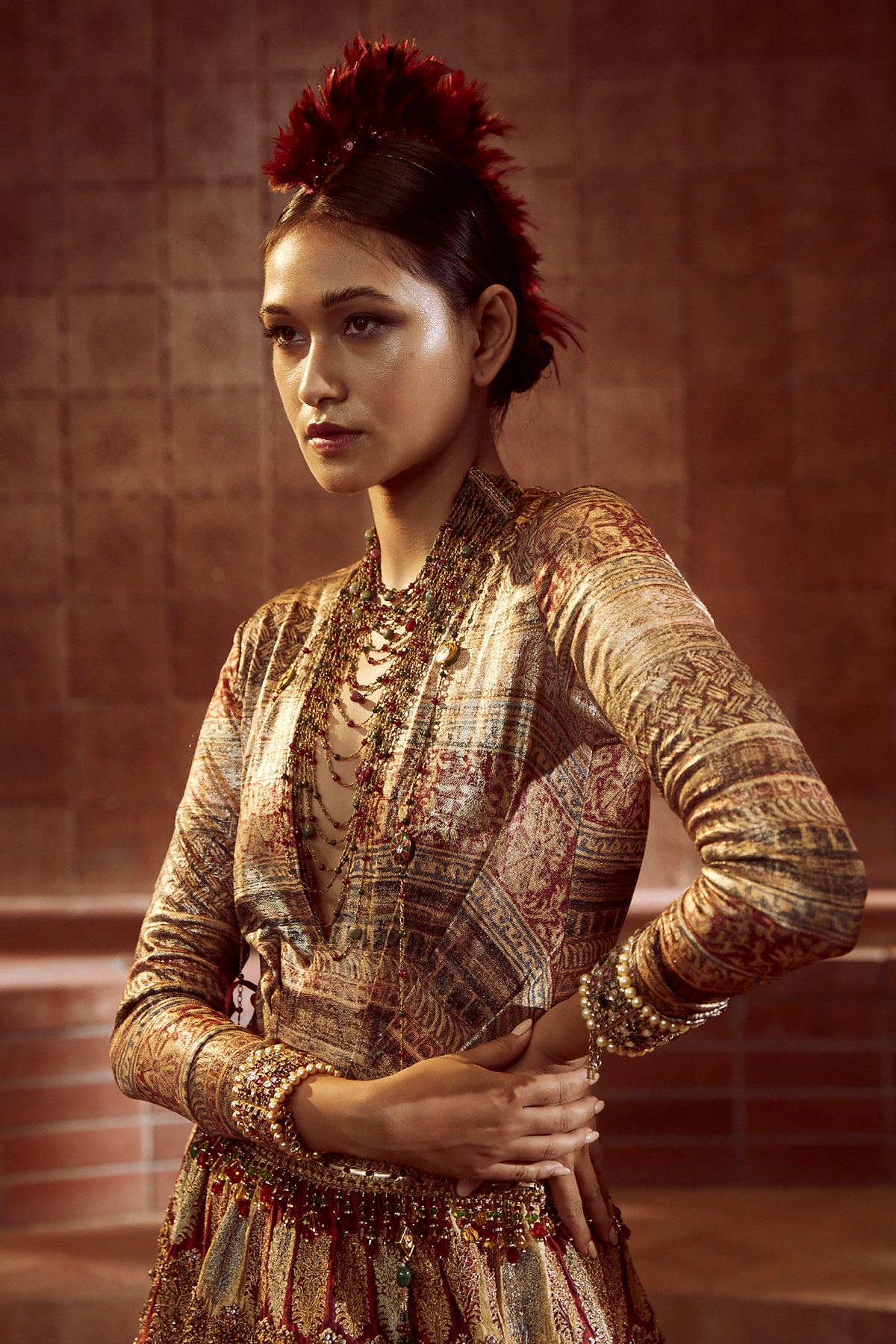 Digitally Printed Embroidered Lehenga