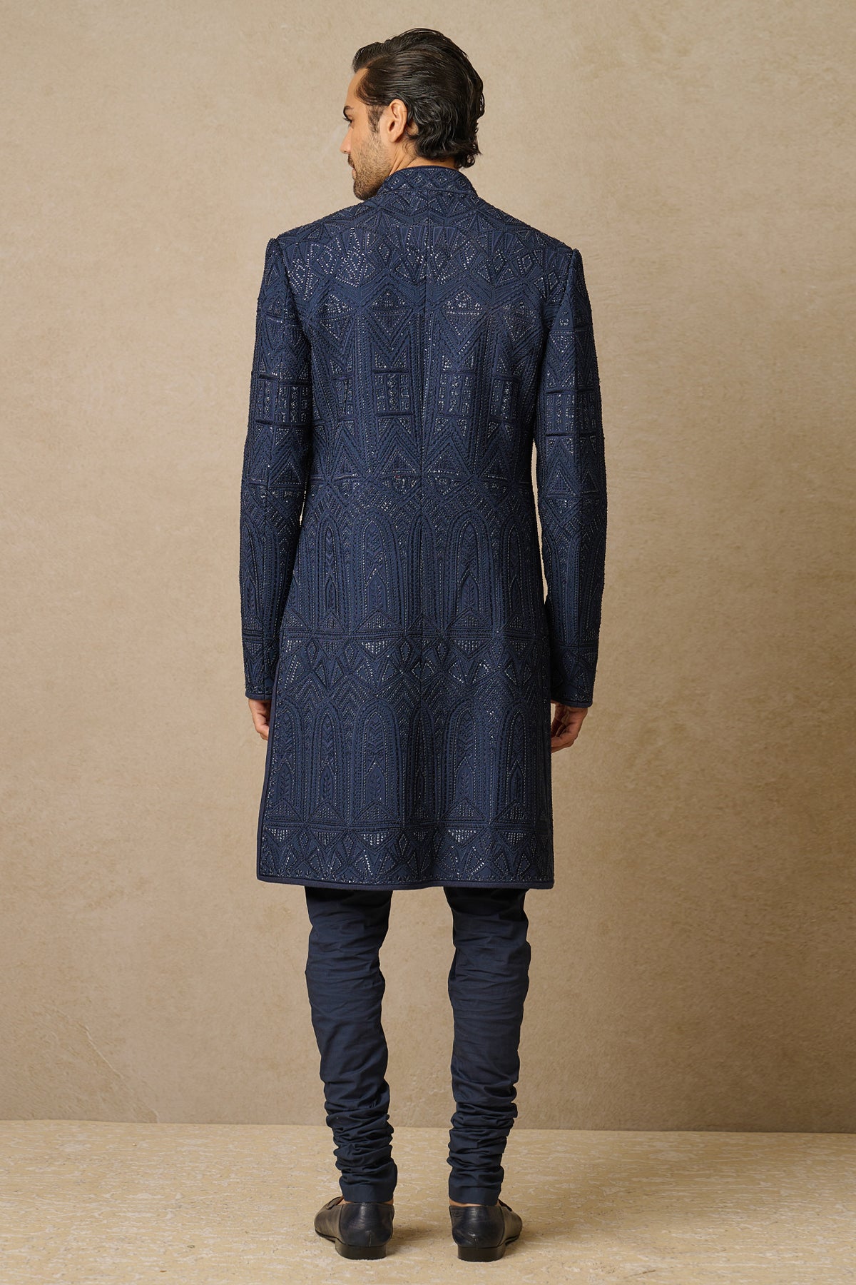Art Deco Navy Sherwani Set