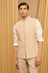 Chikankari Waistcoat Set