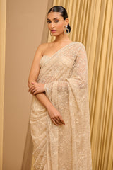 Pearl & Sequin Hand- Embroidered Saree