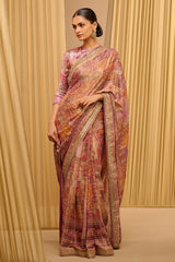 Printed Foil Jersey Saree