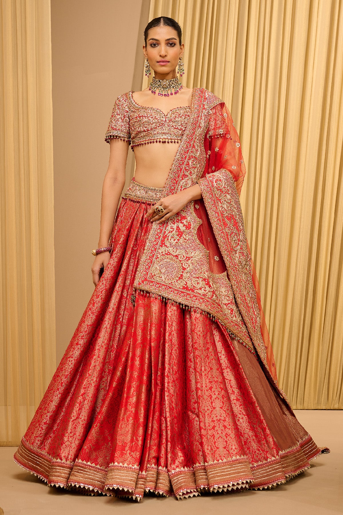 Brocade Embroidered Lehenga