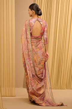 Printed Foil Jersey Saree