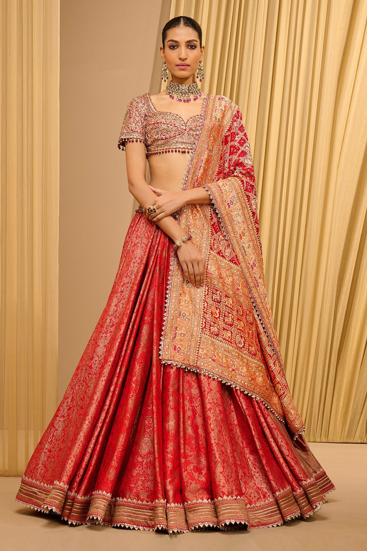 Brocade Embroidered Lehenga
