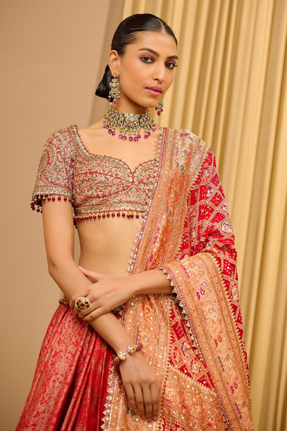 Brocade Embroidered Lehenga