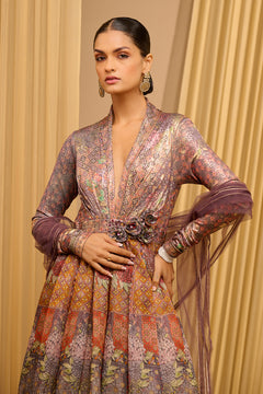 Foil Jersey Printed Anarkali