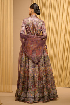 Foil Jersey Printed Anarkali