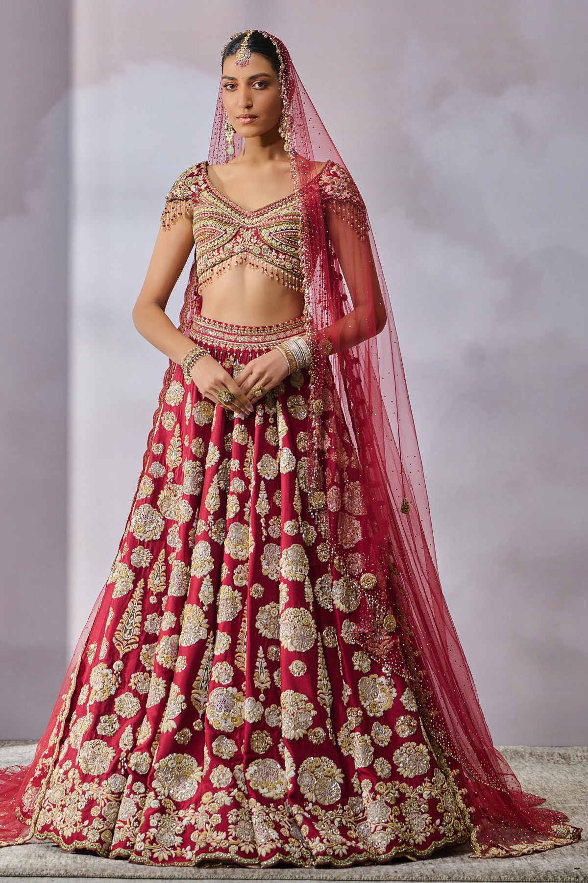 Blouse Lehenga Veil Wings