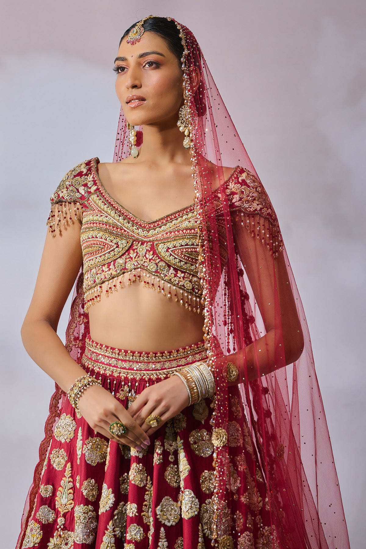 Blouse Lehenga Veil Wings