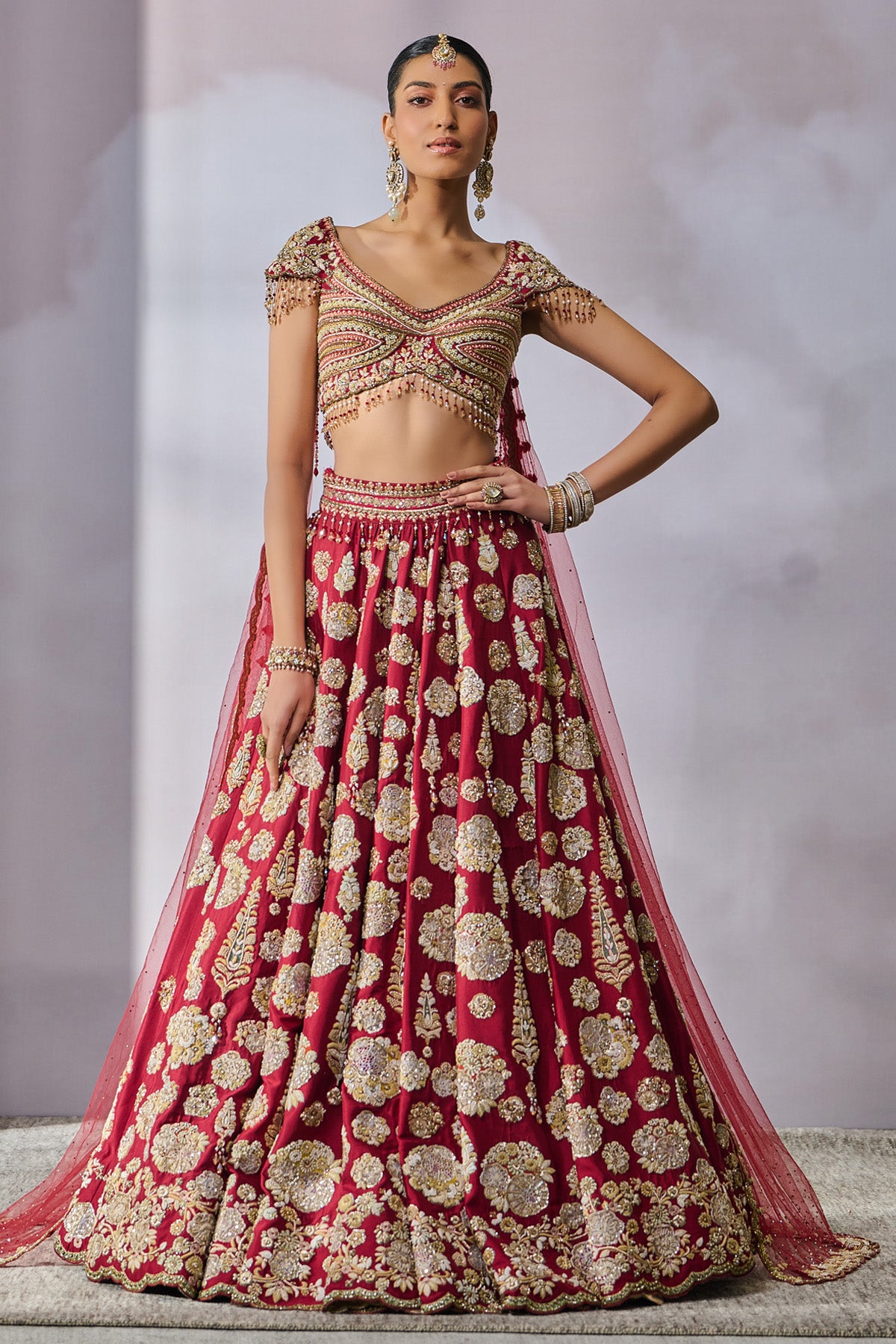 Blouse Lehenga Veil Wings