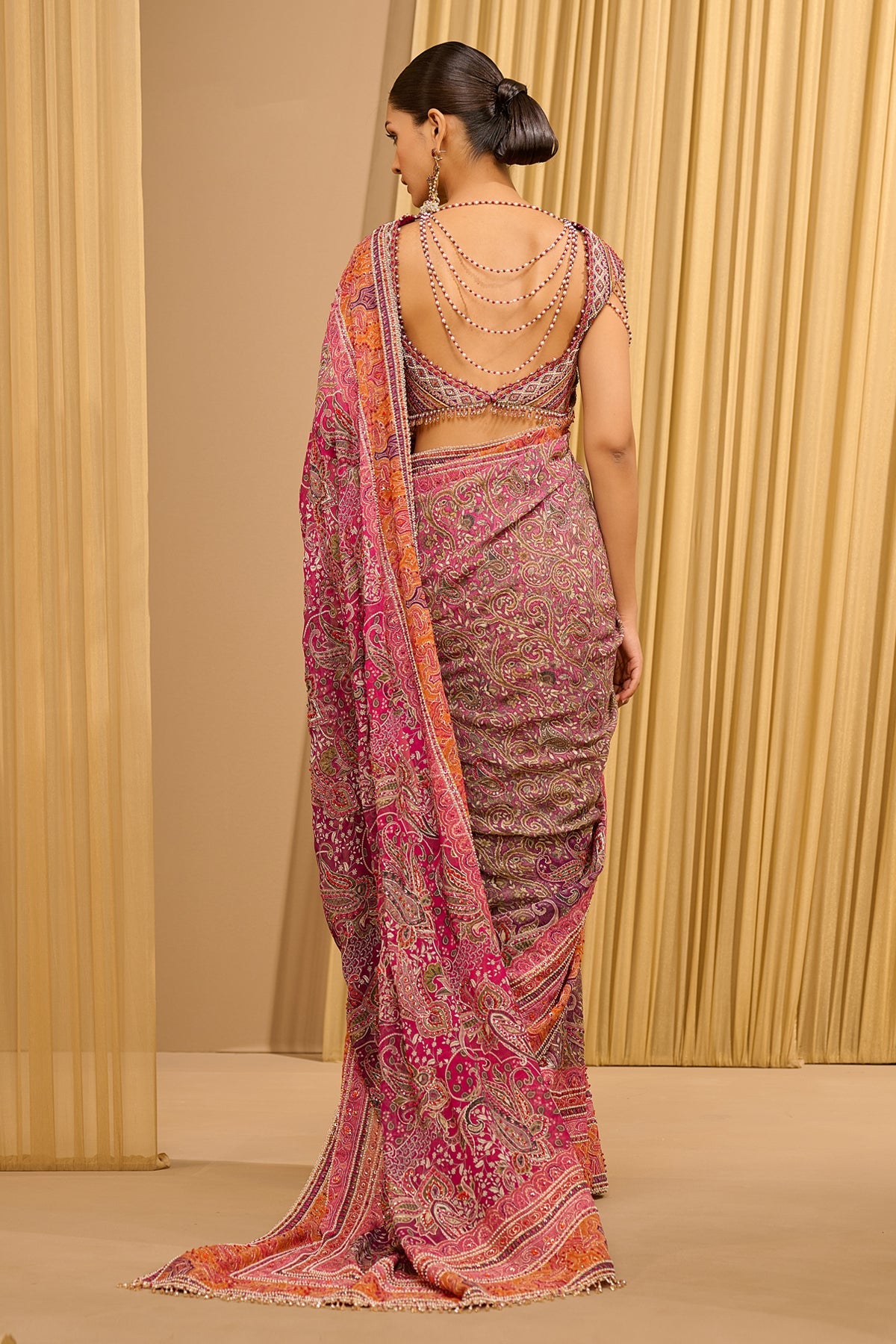 Classic Hand Embroidered Kashida Saree