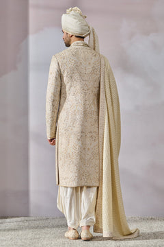 Sherwani-Kurta-Salwar-Kamarbandh-Stole-Safa-Jutti Fabric