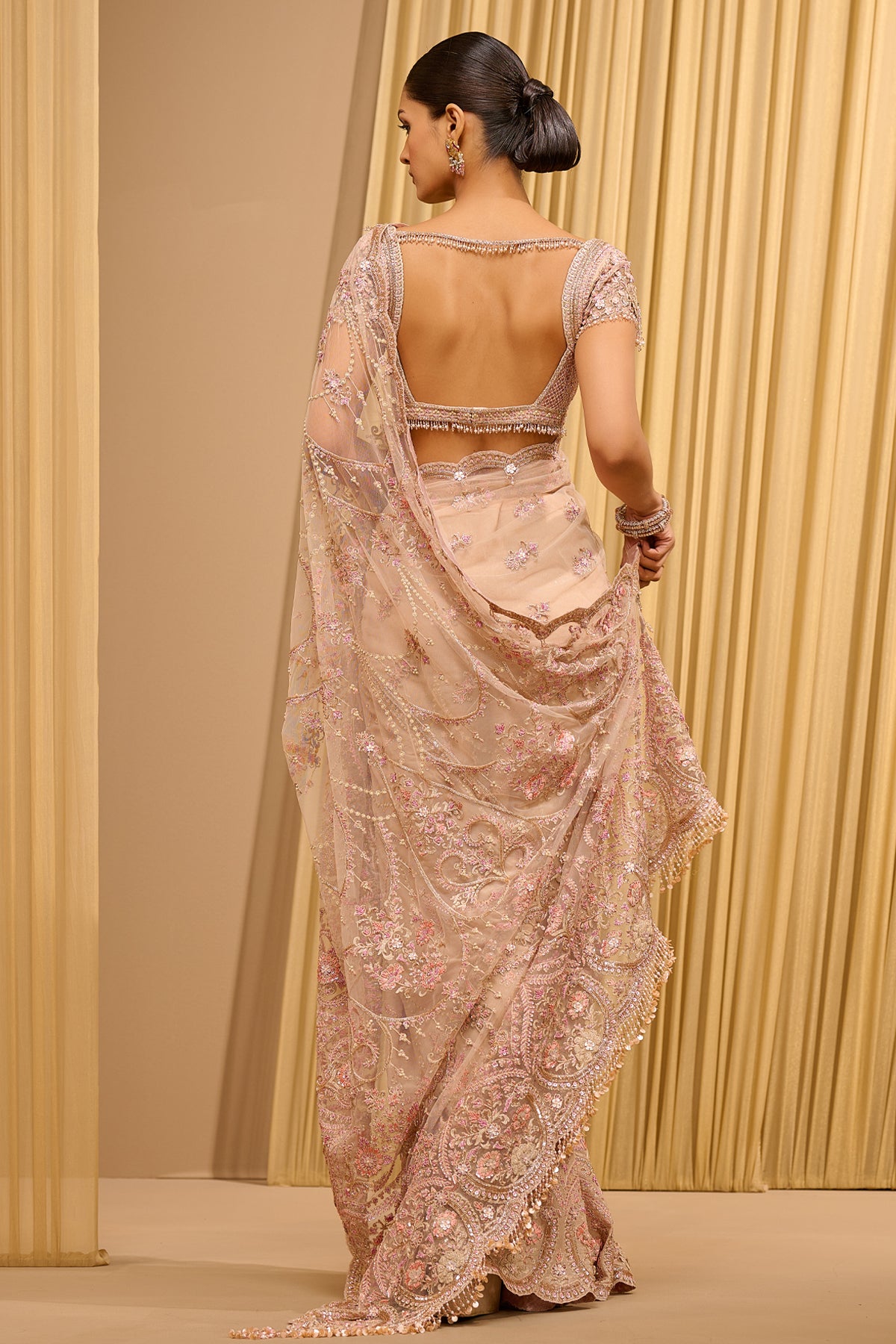 Classic Floral Embroidered Saree