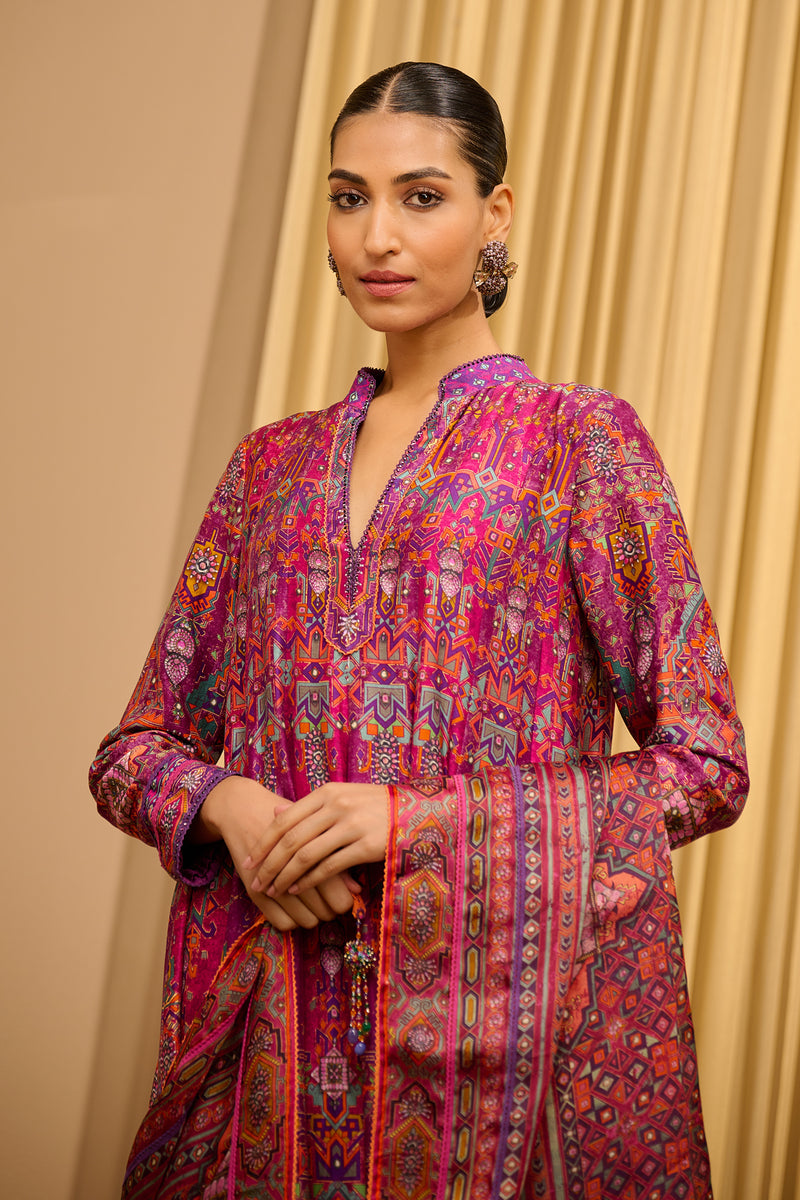 Printed Kalidar Kurta Set