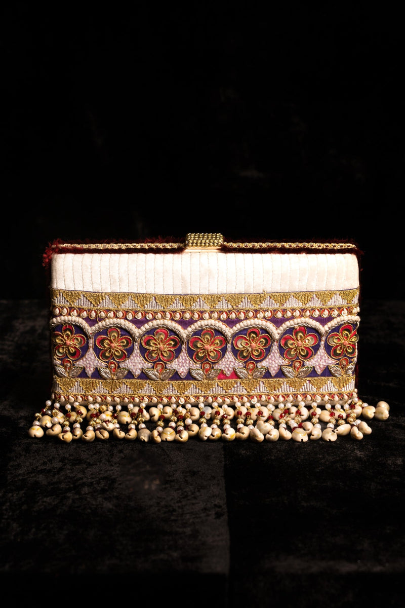 This Boho-chic clutch