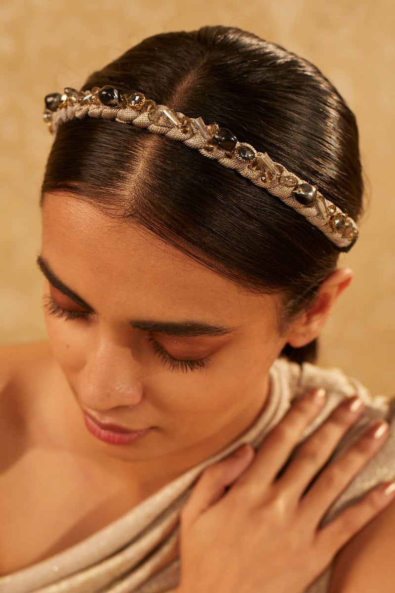 headband with beads and crystals