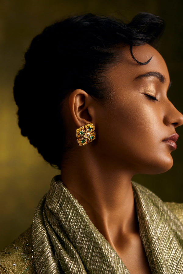 Emerald Jadau Studs