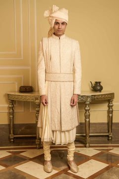 Resham Thread Embroidered Sherwani