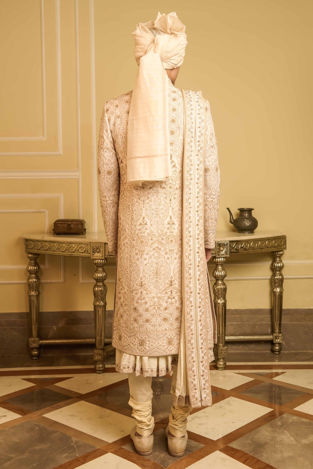 Painterly Dreams Hand Embroidered Raw Silk Sherwani