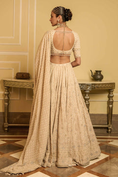 Chikankari lehenga, blouse, and dupatta