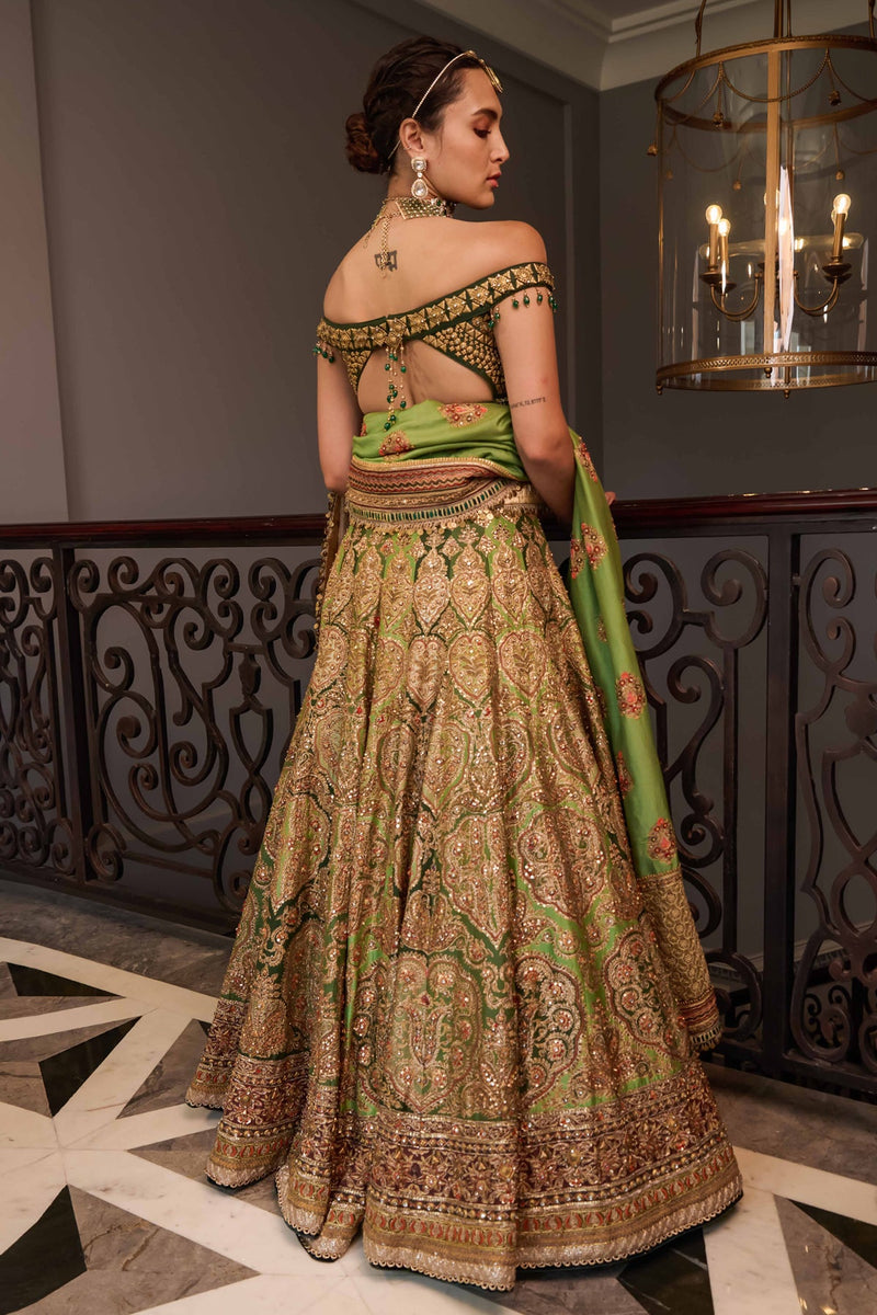 Shanaya Kapoor In Lehenga embellished with aari and hand zardozi