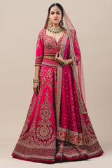 Raw Silk Lehenga With Zardozi Embroidery