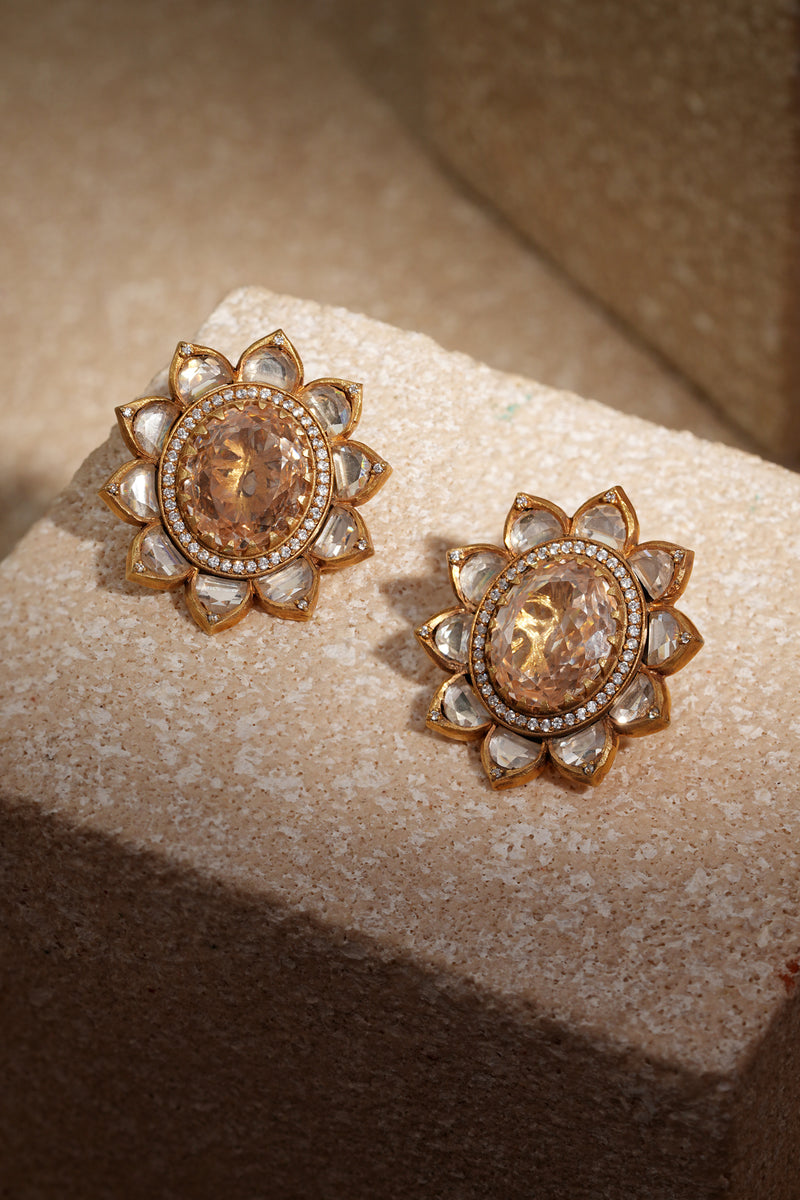 Lotus Crystal Studs