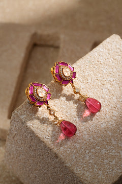 Ruby Floral Earring