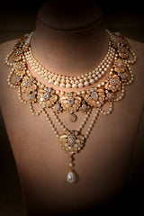 Draped Pearl Crystal Neckpiece