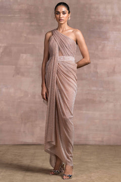 One-Shoulder Draped Jersey Dress