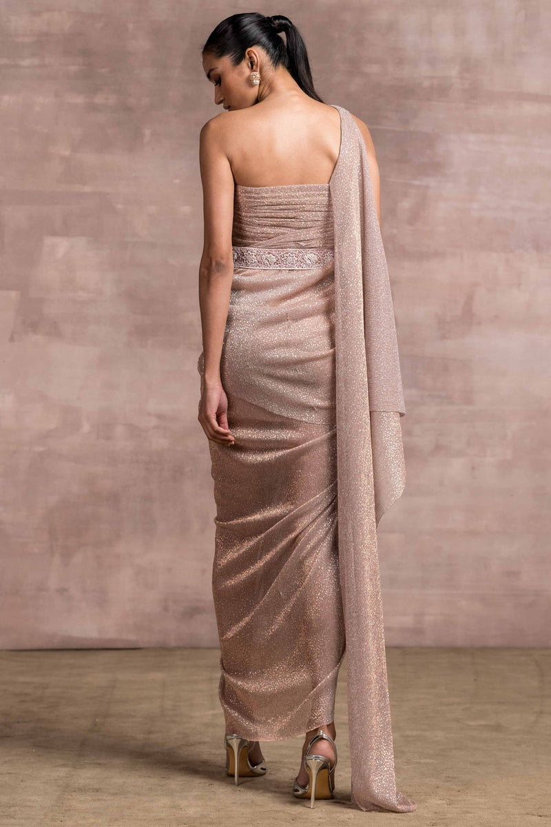 One-Shoulder Draped Jersey Dress