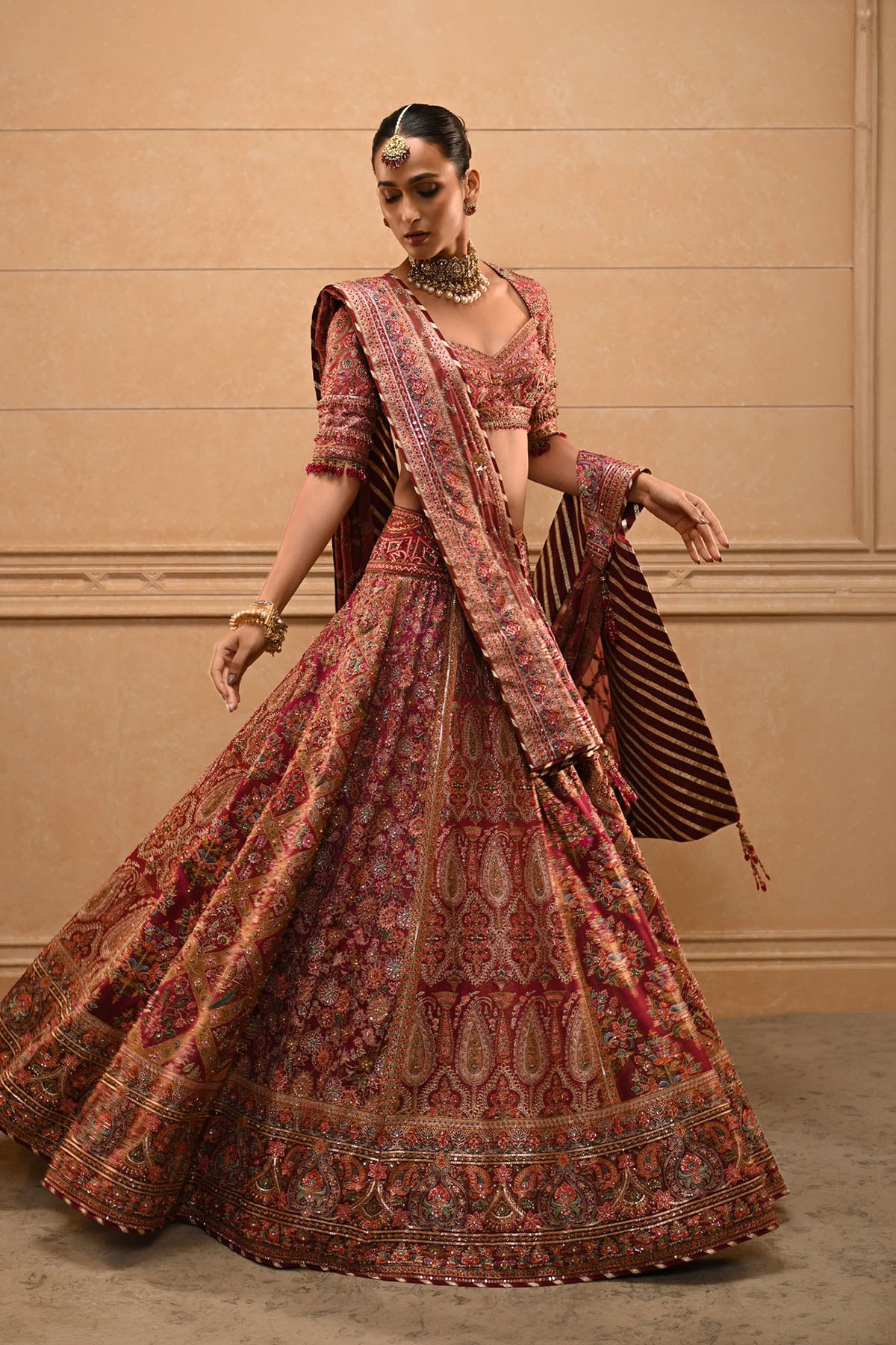 Kashida Embroidered Lehenga