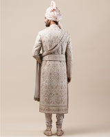 Sherwani In Matka Silk With Dori