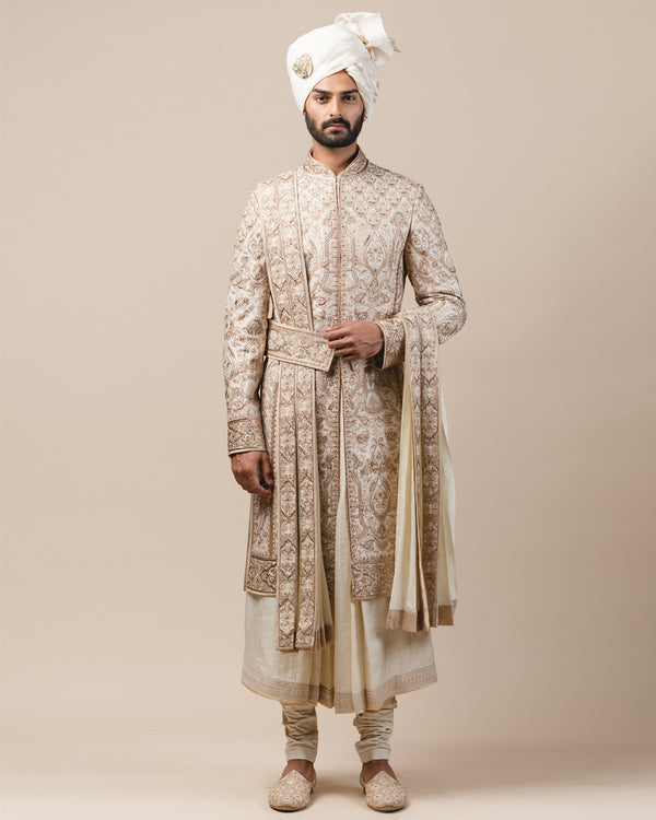 Sherwani In Raw Silk