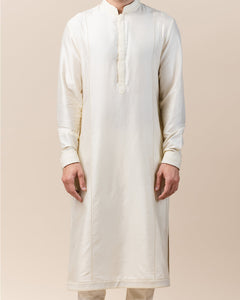 Silk Kurta With Textured Border