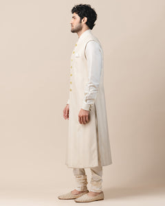 Textured Sleeveless Sherwani